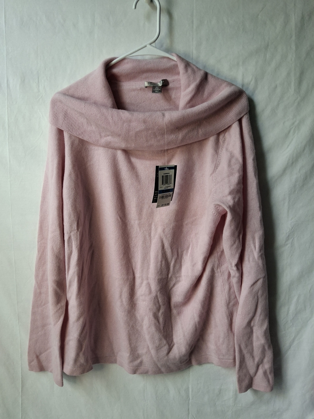 Charter Club Pale Pink Off-Shoulder Cowl Sweater